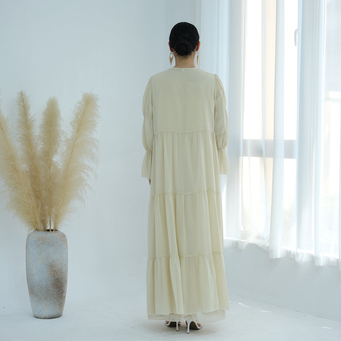 Chiffon Elegance Abaya Set (عباءة شيفون الأناقة) - Noor & Grace