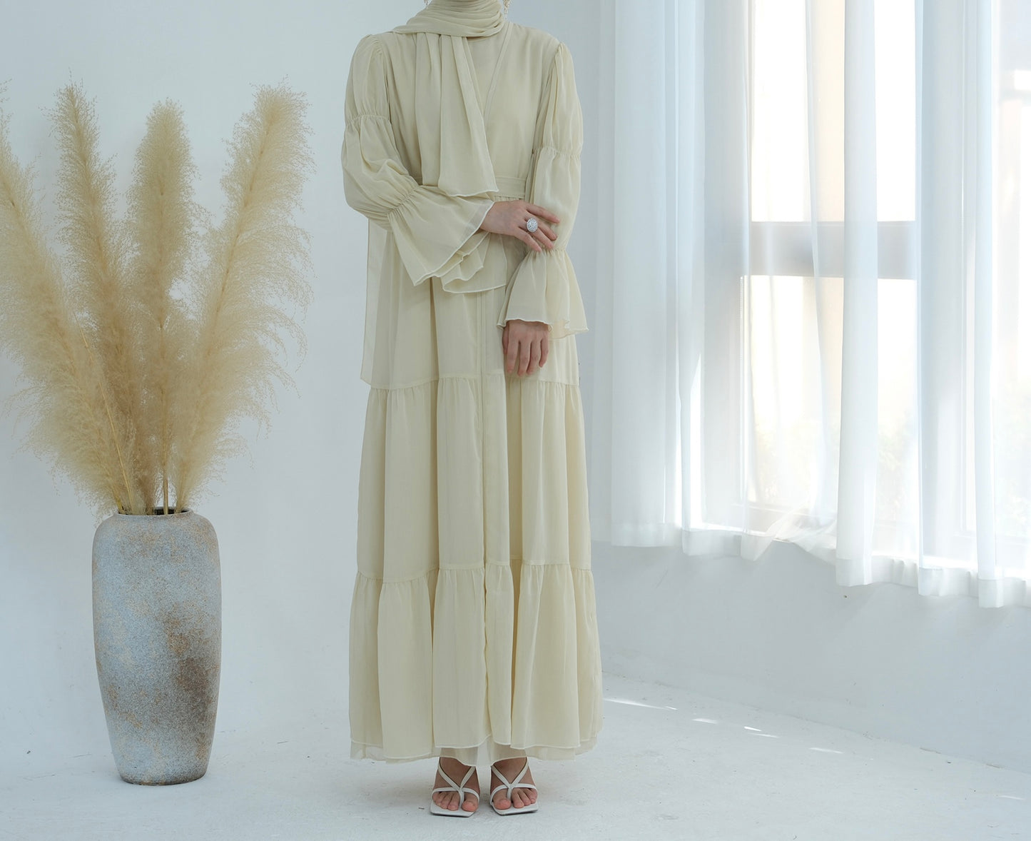 Chiffon Elegance Abaya Set (عباءة شيفون الأناقة) - Noor & Grace