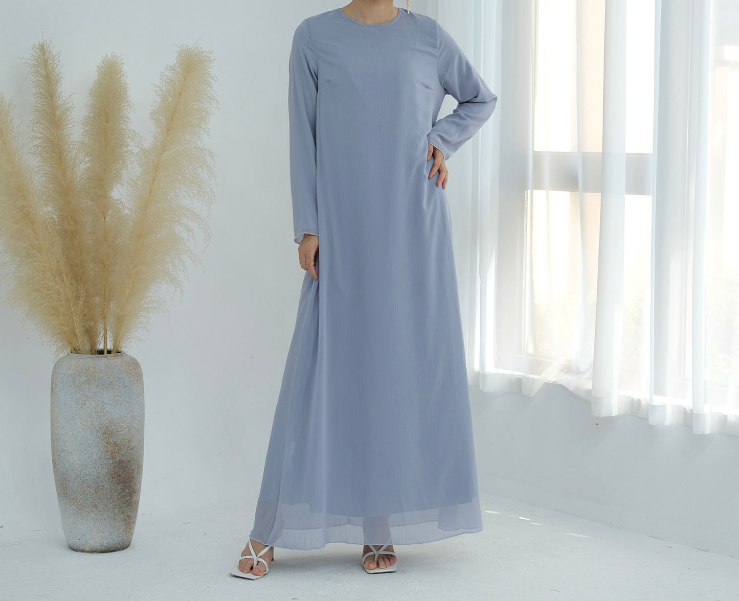 Chiffon Elegance Abaya Set (عباءة شيفون الأناقة) - Noor & Grace