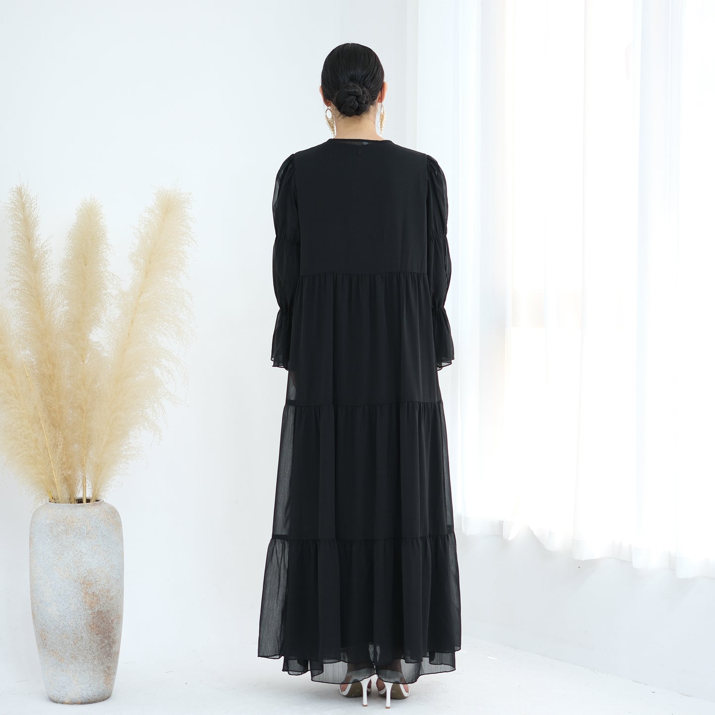 Chiffon Elegance Abaya Set (عباءة شيفون الأناقة) - Noor & Grace