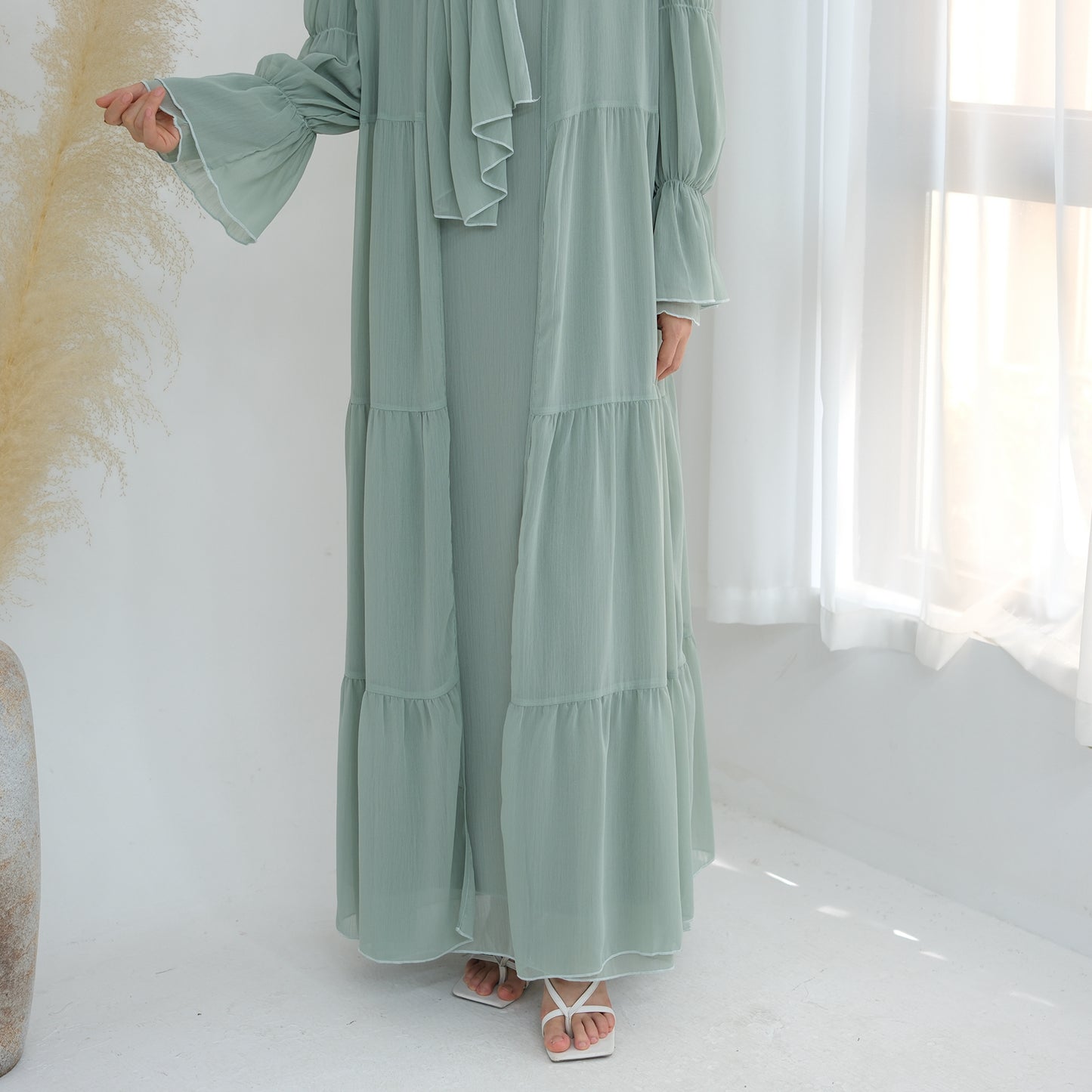 Chiffon Elegance Abaya Set (عباءة شيفون الأناقة) - Noor & Grace