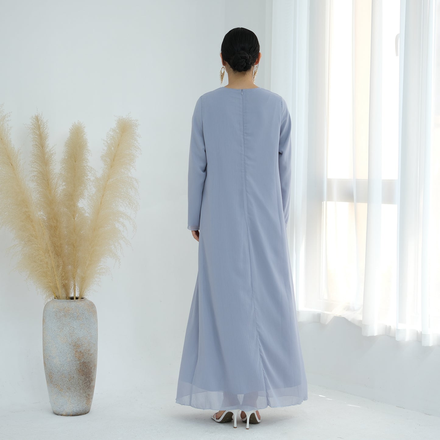 Chiffon Elegance Abaya Set (عباءة شيفون الأناقة) - Noor & Grace