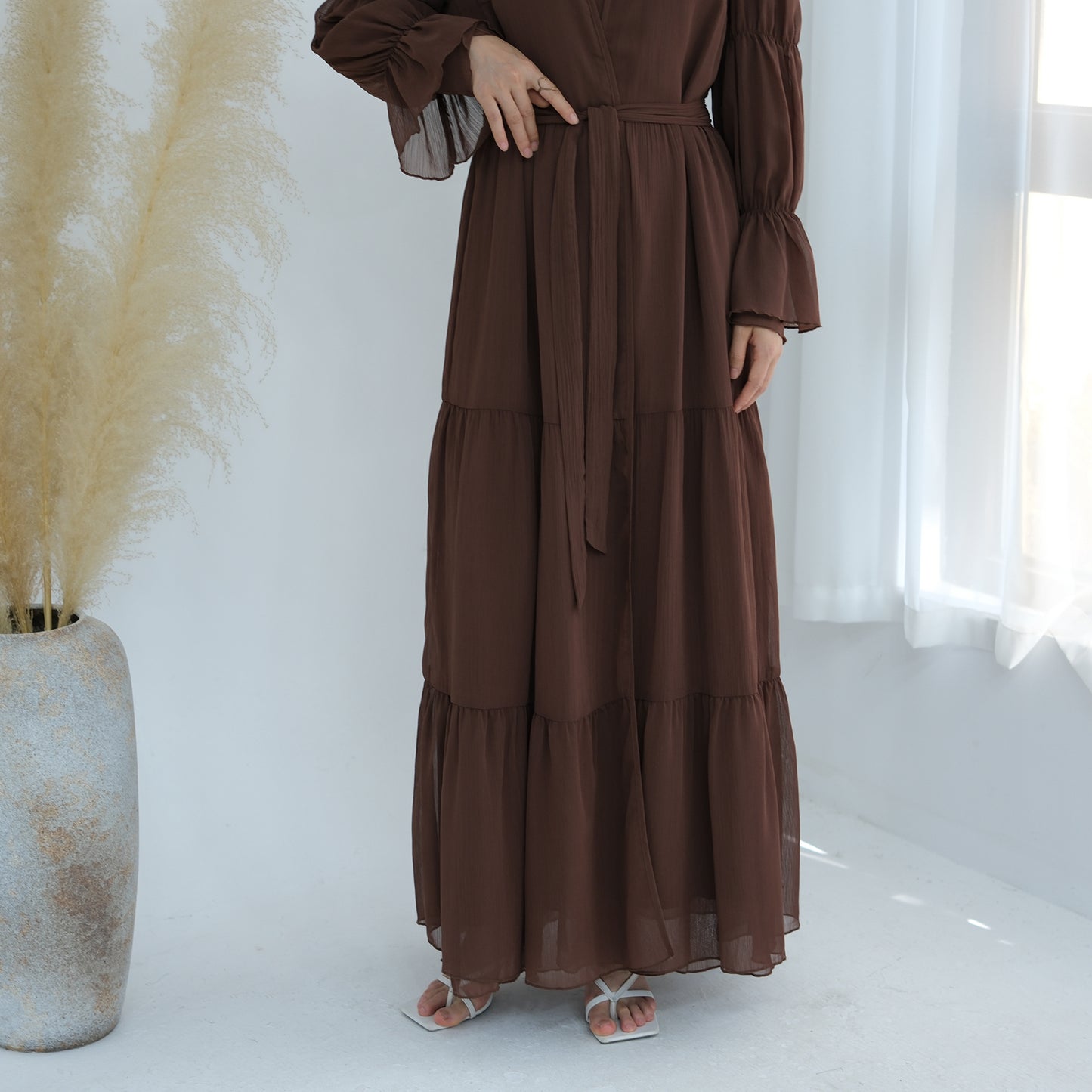Chiffon Elegance Abaya Set (عباءة شيفون الأناقة) - Noor & Grace