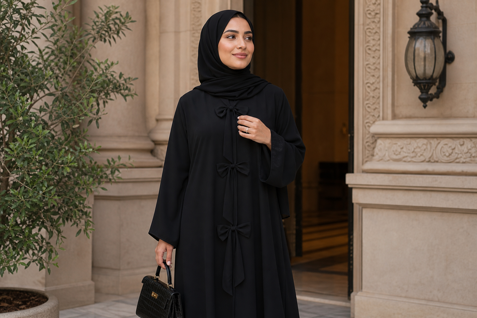 Bow Details in Abayas: Feminine Touches for Every Day