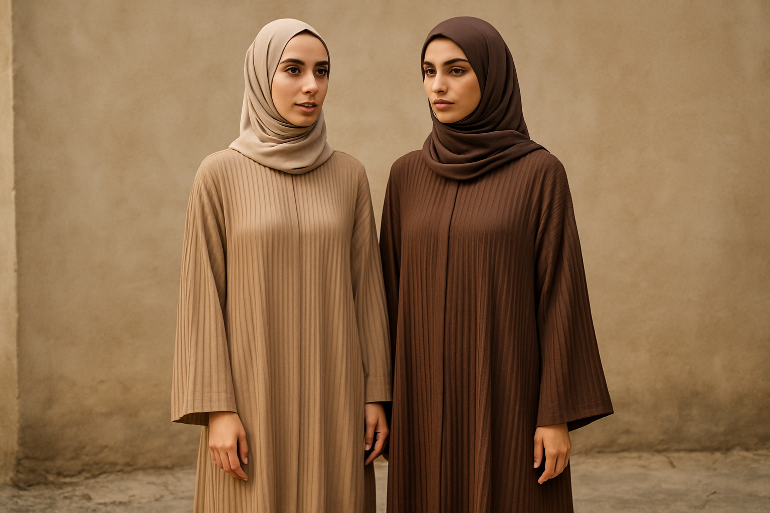 Earth-Tone Pleated Abayas: Natural Elegance Trends