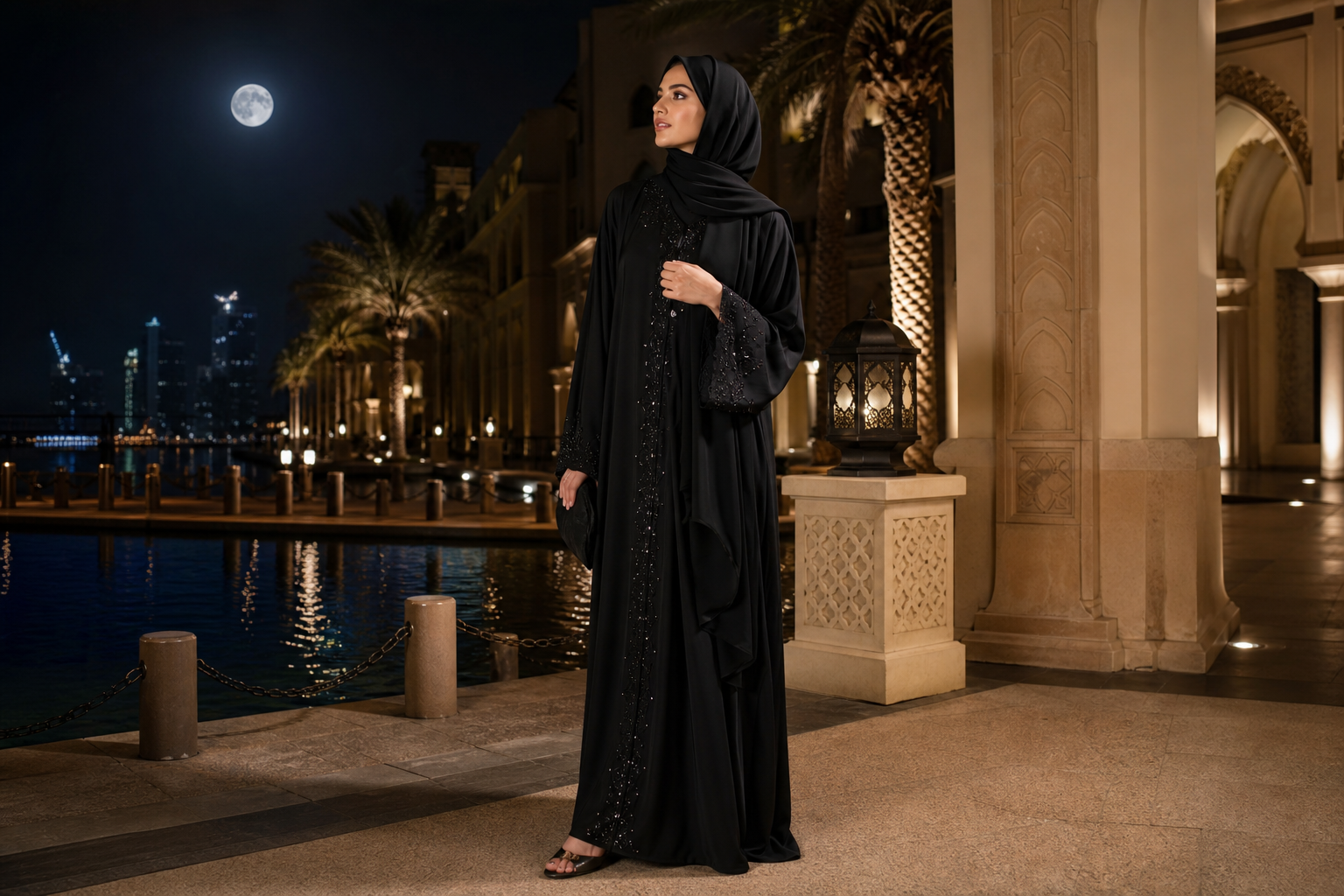 Moonlit Grace: Laylat Al-Qamar Abaya Styling Guide