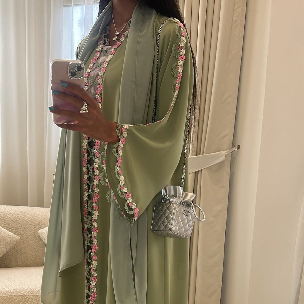 Samara Lace-Floral Abaya