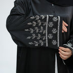Al Zahra Shimmery Satin Beaded Abaya - Noor & Grace