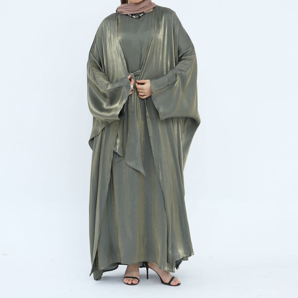 AlHudaShimmerySolidAbaya_Noor_GraceArmyGreen3