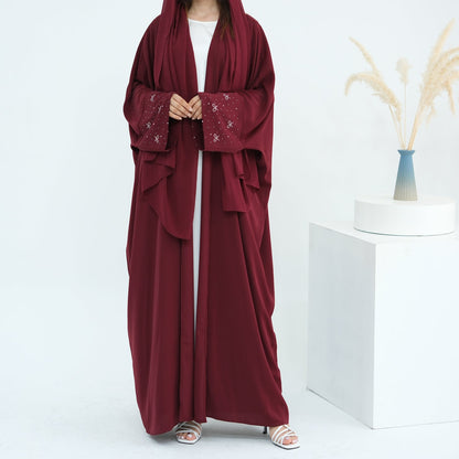 AlLayaliEmbroideredOpenAbaya_Noor_GraceRed5