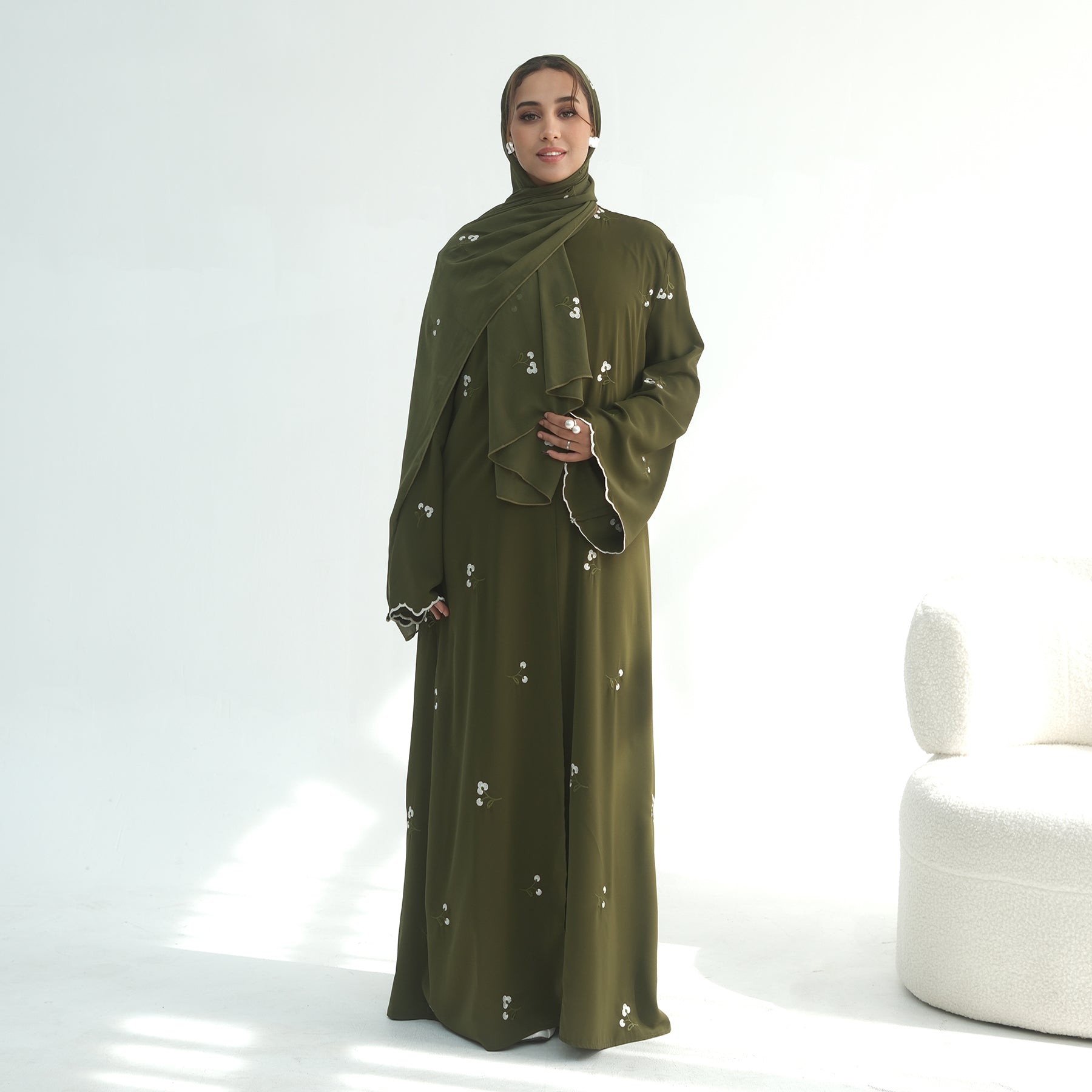 Amara Nida Embroidered Abaya - Noor & Grace