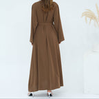 Coffee Full-Sleeve Nida Inner Abaya - Noor & Grace