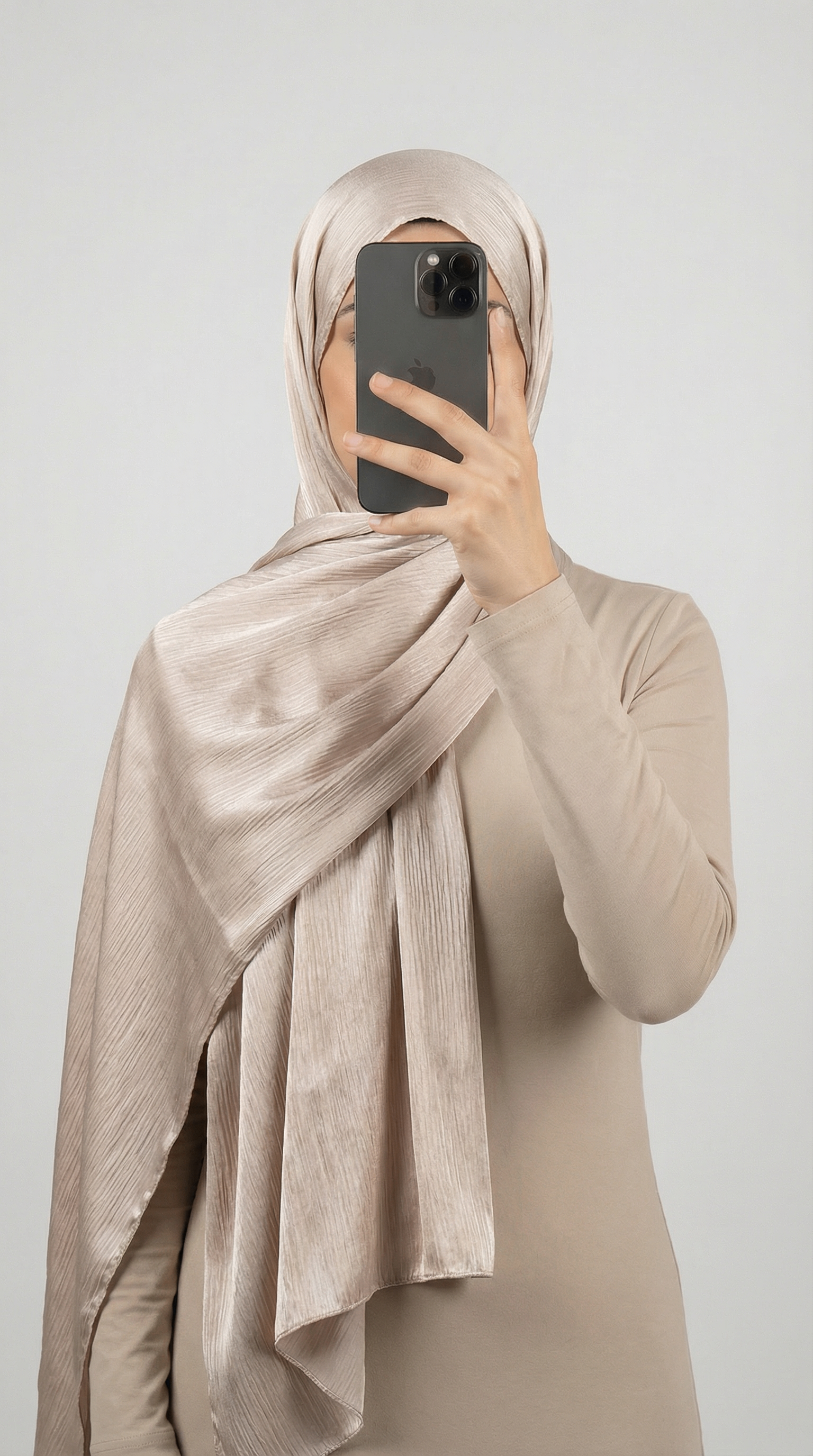 Crinkle Textured Satin Hijab - Noor & Grace