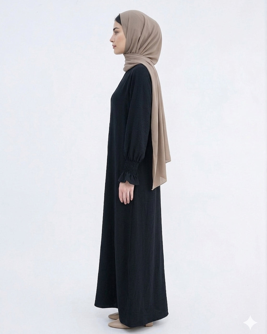Modest Elastic Sleeve Abaya