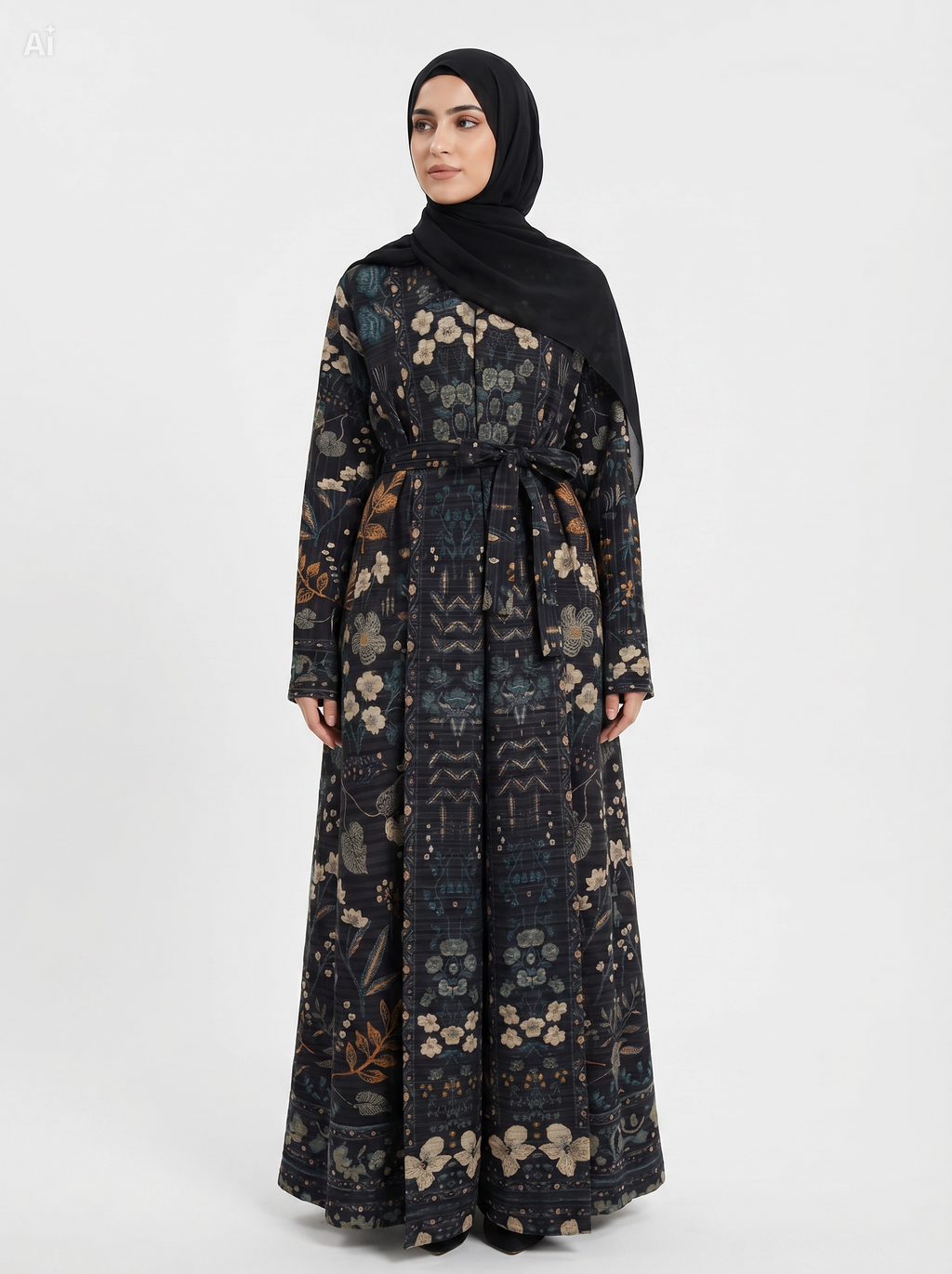 Haya Pleated Earth Abaya