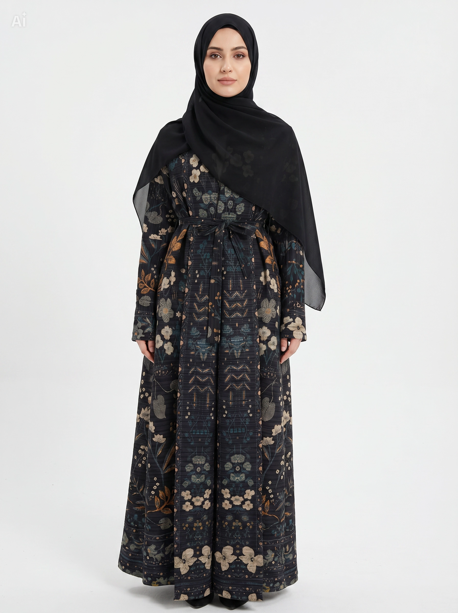 Haya Pleated Earth Abaya