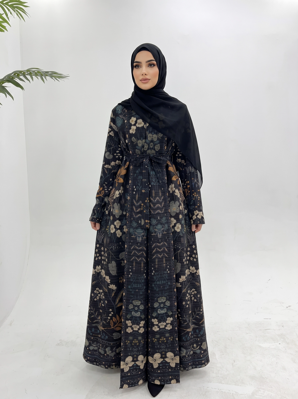 Haya Pleated Earth Abaya