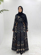 Haya Pleated Earth Abaya