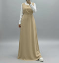 Khaki Sleeveless Nida Inner Dress - Noor & Grace