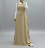 Khaki Sleeveless Nida Inner Dress - Noor & Grace