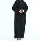 Layali Velvet Ribbed Abaya - Noor & Grace