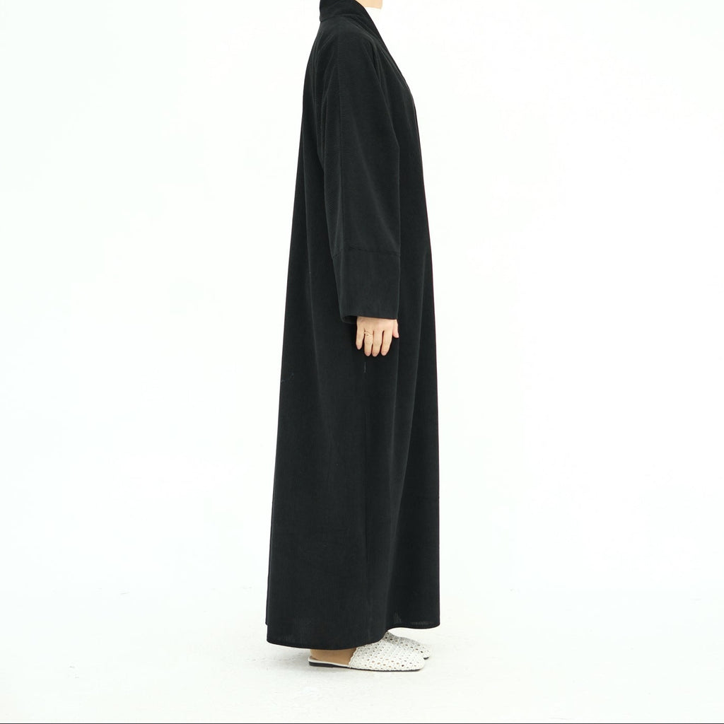 Layali Velvet Ribbed Abaya - Noor & Grace