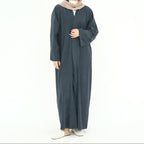 Layali Velvet Ribbed Abaya - Noor & Grace