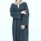 Layali Velvet Ribbed Abaya - Noor & Grace