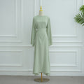 Light Green Full-Sleeve Nida Inner Abaya - Noor & Grace