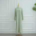 Light Green Full-Sleeve Nida Inner Abaya - Noor & Grace