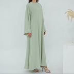 Light Green Full-Sleeve Nida Inner Abaya - Noor & Grace