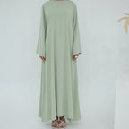 Light Green Full-Sleeve Nida Inner Abaya - Noor & Grace