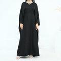 Midnight Butterfly Satin Abaya - Noor & Grace