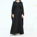 Midnight Butterfly Satin Abaya - Noor & Grace