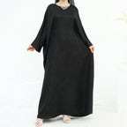 Midnight Butterfly Satin Abaya - Noor & Grace