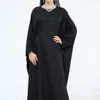 Midnight Butterfly Satin Abaya - Noor & Grace