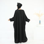 Midnight Butterfly Satin Abaya - Noor & Grace