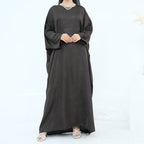 Midnight Butterfly Satin Abaya - Noor & Grace