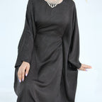 Midnight Butterfly Satin Abaya - Noor & Grace