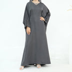 Midnight Butterfly Satin Abaya - Noor & Grace