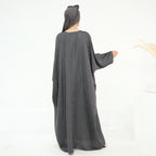 Midnight Butterfly Satin Abaya - Noor & Grace