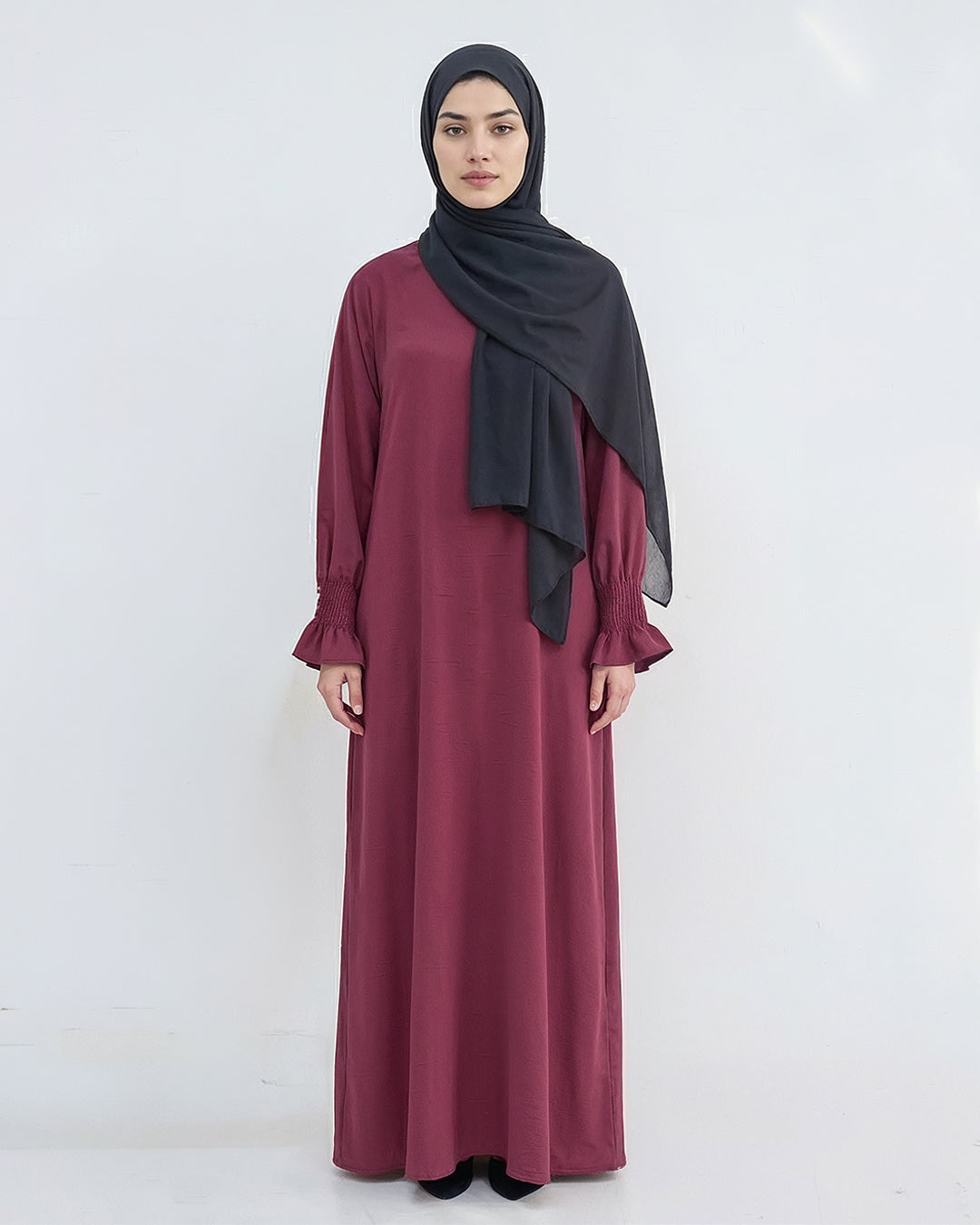 Modest Elastic Sleeve Abaya - Noor & Grace