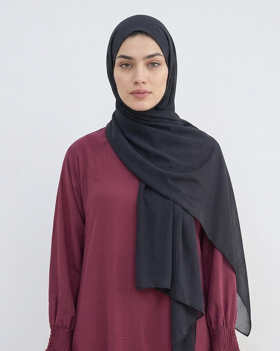 Modest Elastic Sleeve Abaya - Noor & Grace