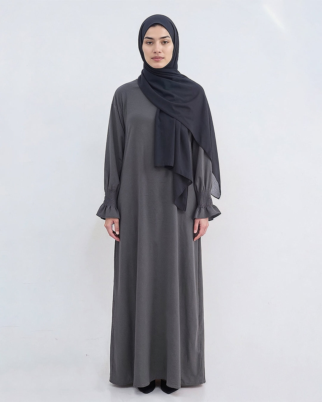 Modest Elastic Sleeve Abaya - Noor & Grace