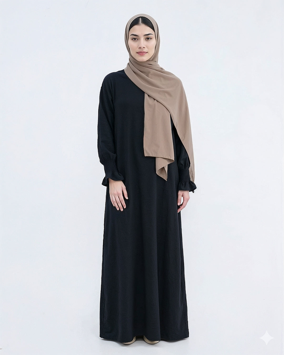 Modest Elastic Sleeve Abaya - Noor & Grace