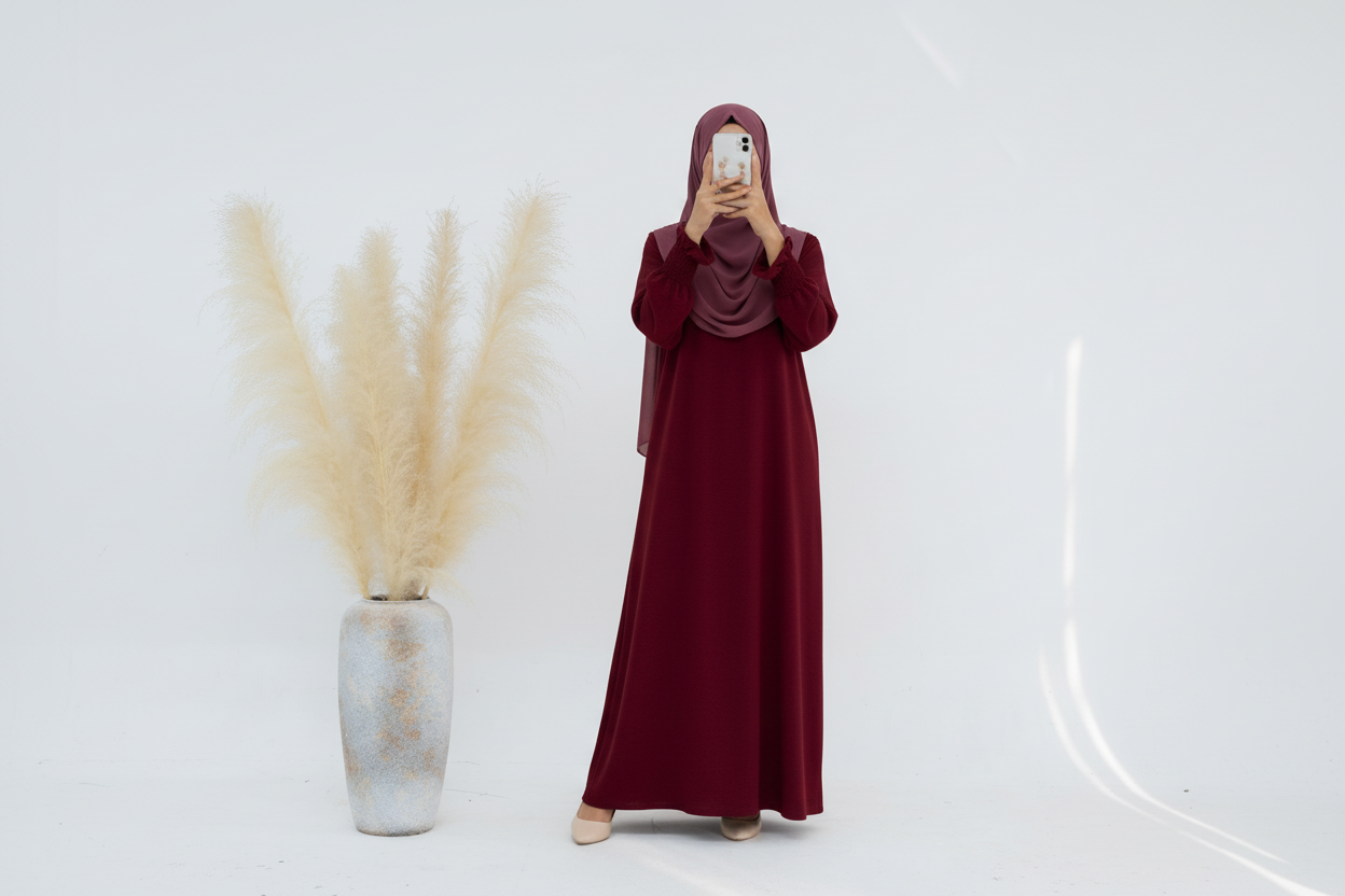 Modest Elastic Sleeve Abaya