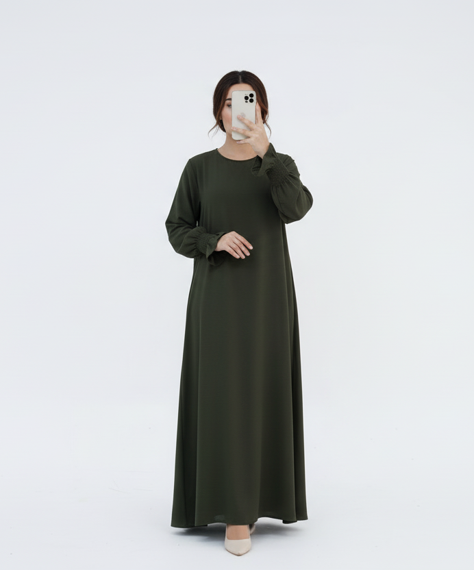 Modest Elastic Sleeve Abaya