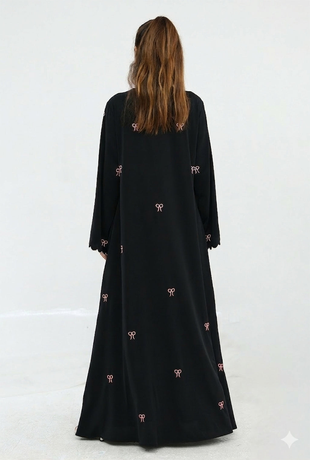 Nida Bow Embroidery Eid Abaya - Noor & Grace