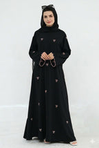 Nida Bow Embroidery Eid Abaya - Noor & Grace