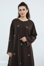 Nida Bow Embroidery Eid Abaya - Noor & Grace